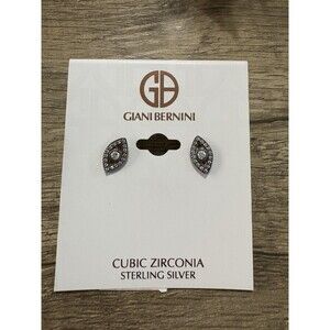 Giani Bernini Cubic Zirconia Evil Eye Stud Earrings in Sterling Silver